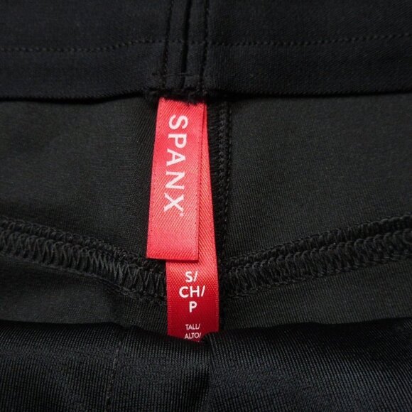 NWT Spanx Leather Like Ankle Skinny in Luxe Black Faux Vegan Pull-on Pant S Tall - Picture 5 of 8